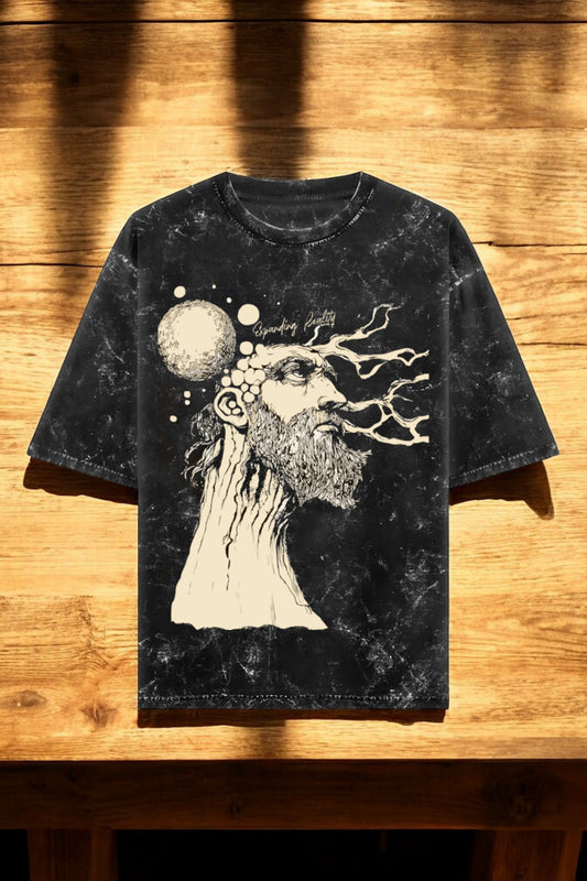 Expanding Reality Unisex Textured Oversized T-Shirt