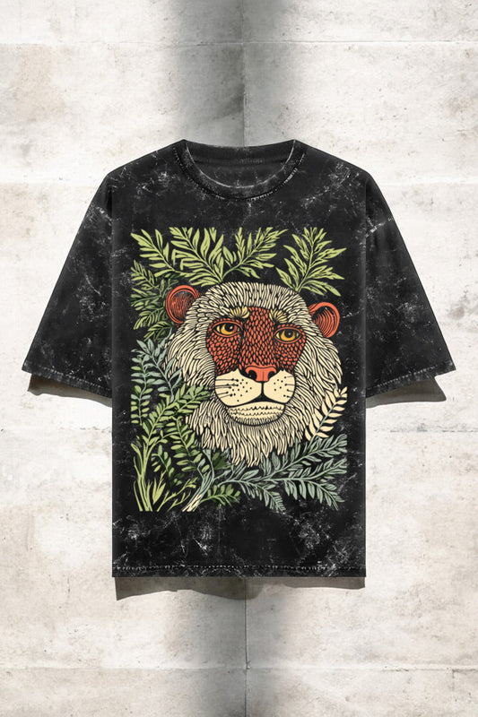 Eyes of the Jungle Unisex Textured Oversized T-Shirt