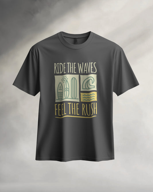 Ride the Waves, Feel the Rush Unisex Classic Crew T-Shirt