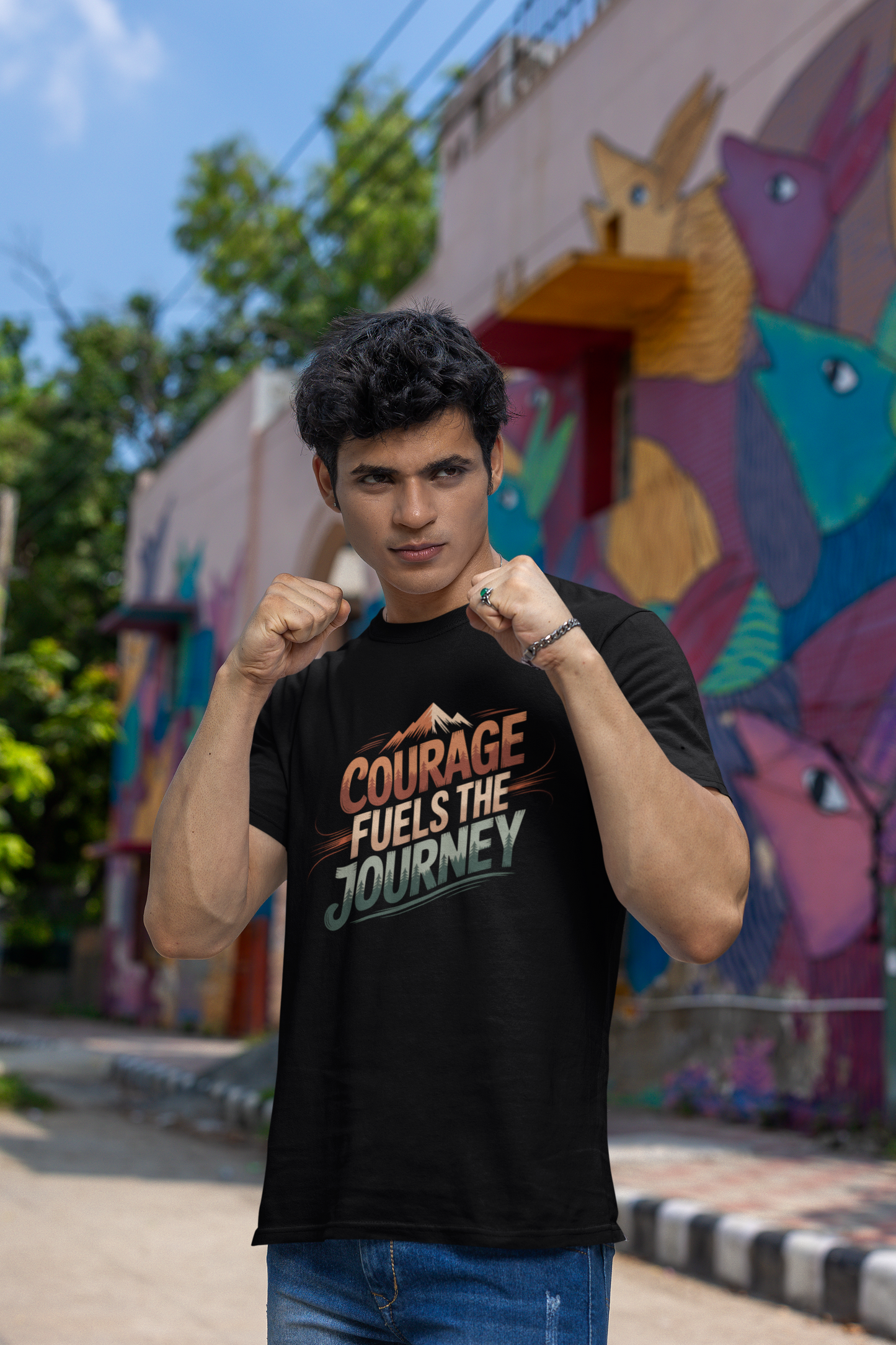 Courage Fuels the Journey Unisex Classic Crew T-Shirt