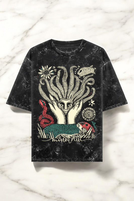 Mountain God Unisex Textured Oversized T-Shirt