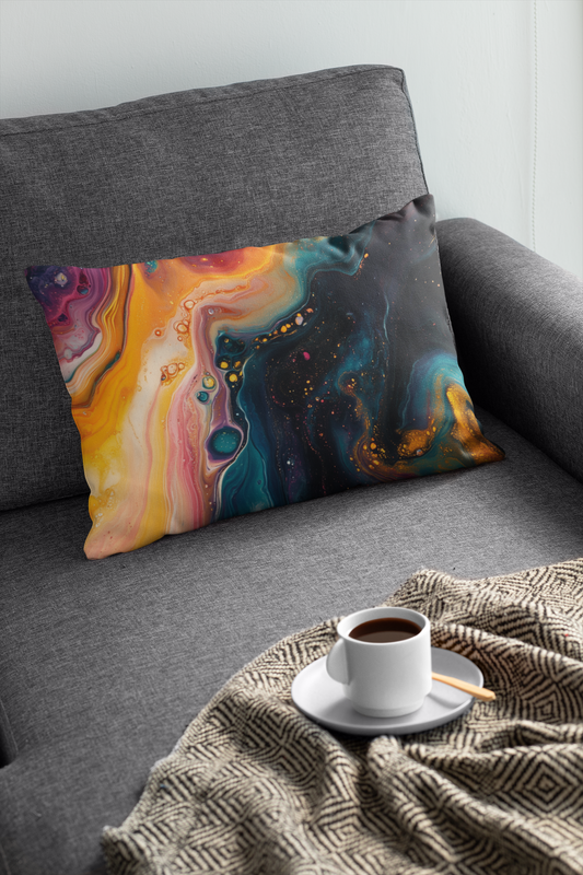Vibrant Harmony – Fluid Art Pillow Cover