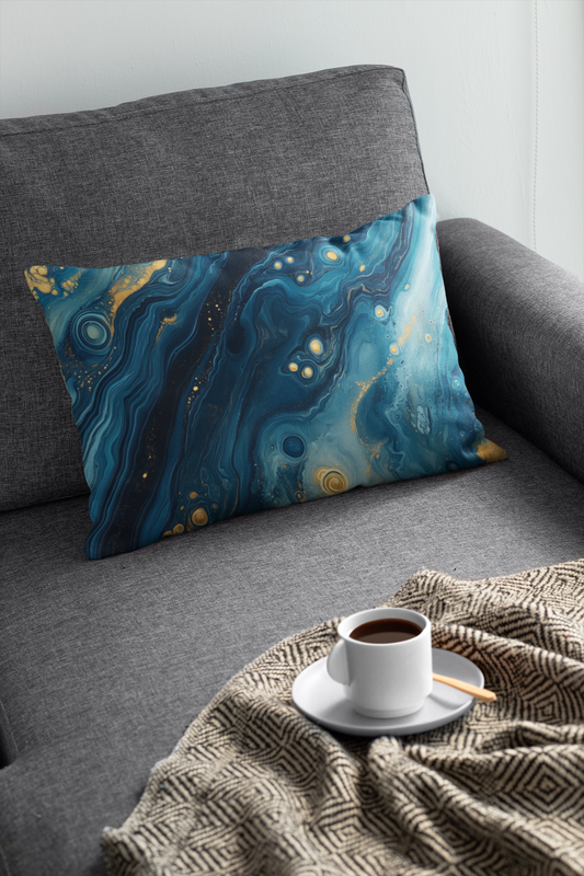 Blue Horizon – Fluid Art Pillow Cover
