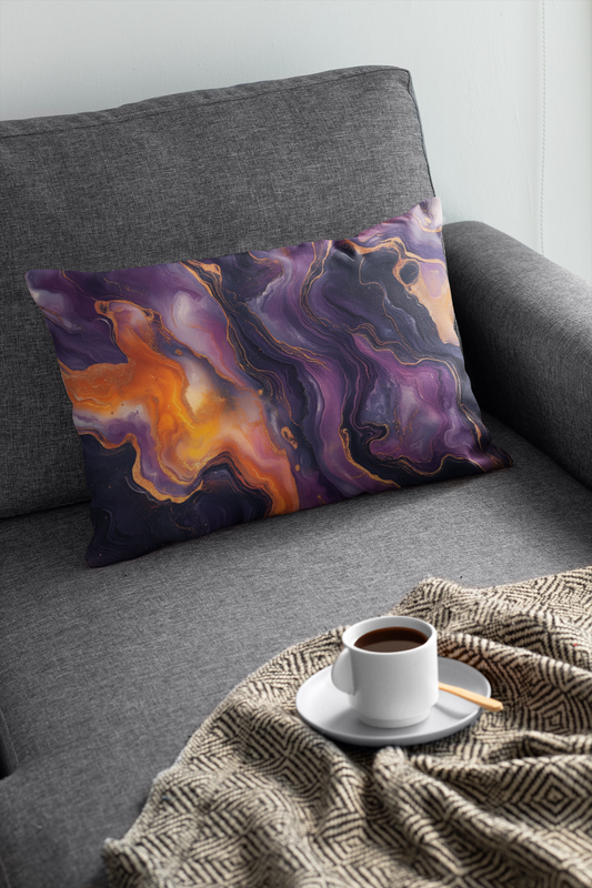 Fiery Fusion – Fluid Art Pillow Cover