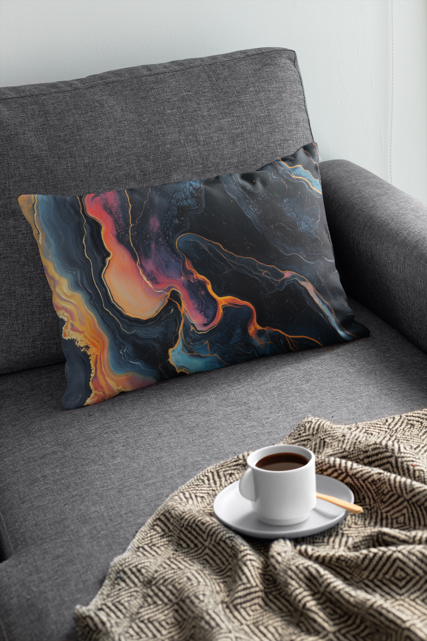 Voltage Flow – Fluid Art Pillow Cover