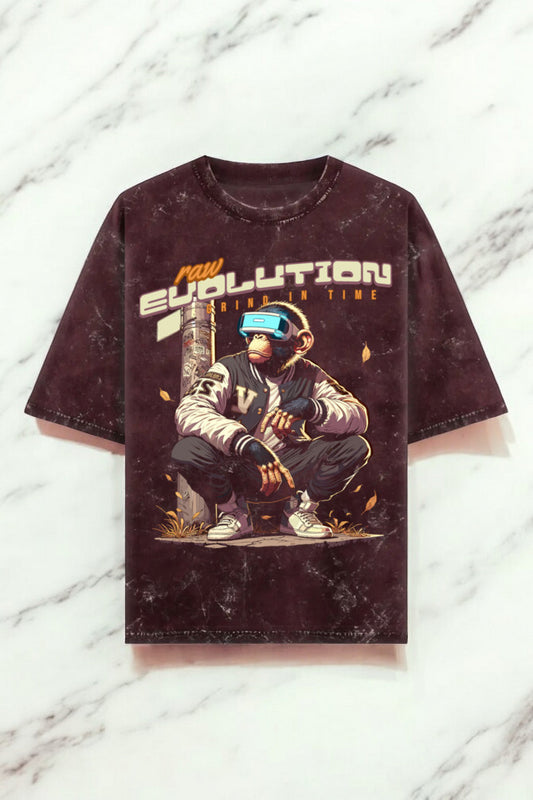 Raw Evolution Unisex Textured Oversized T-Shirt