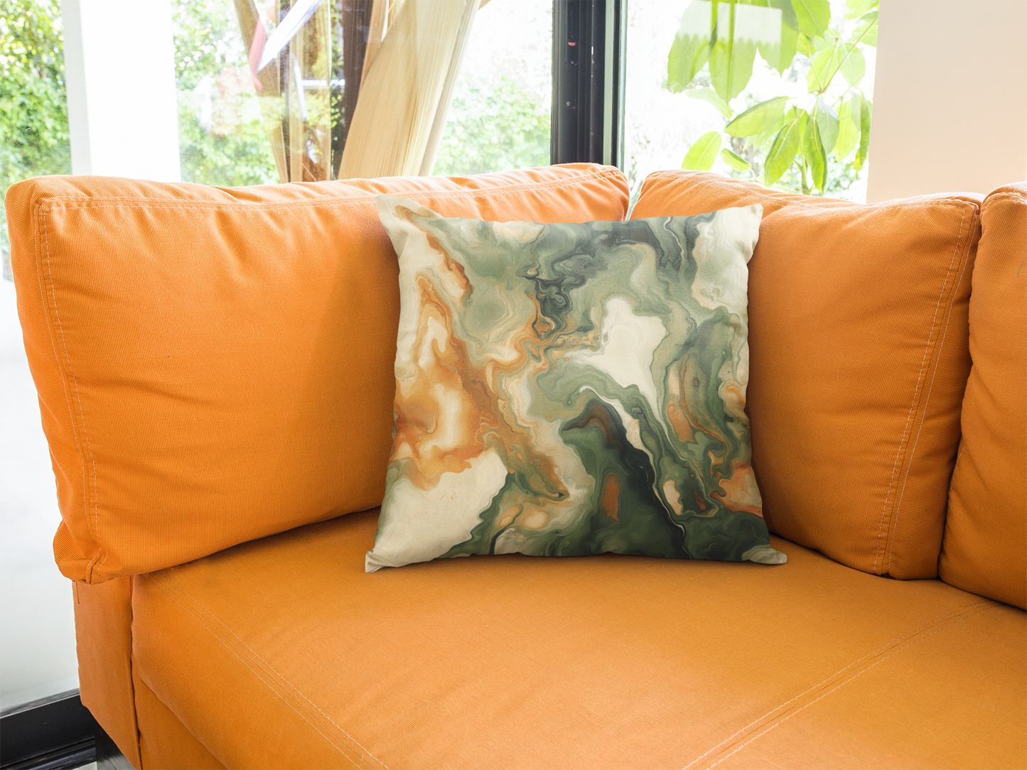 Citrus Breeze – Fluid Art Cushion Cover