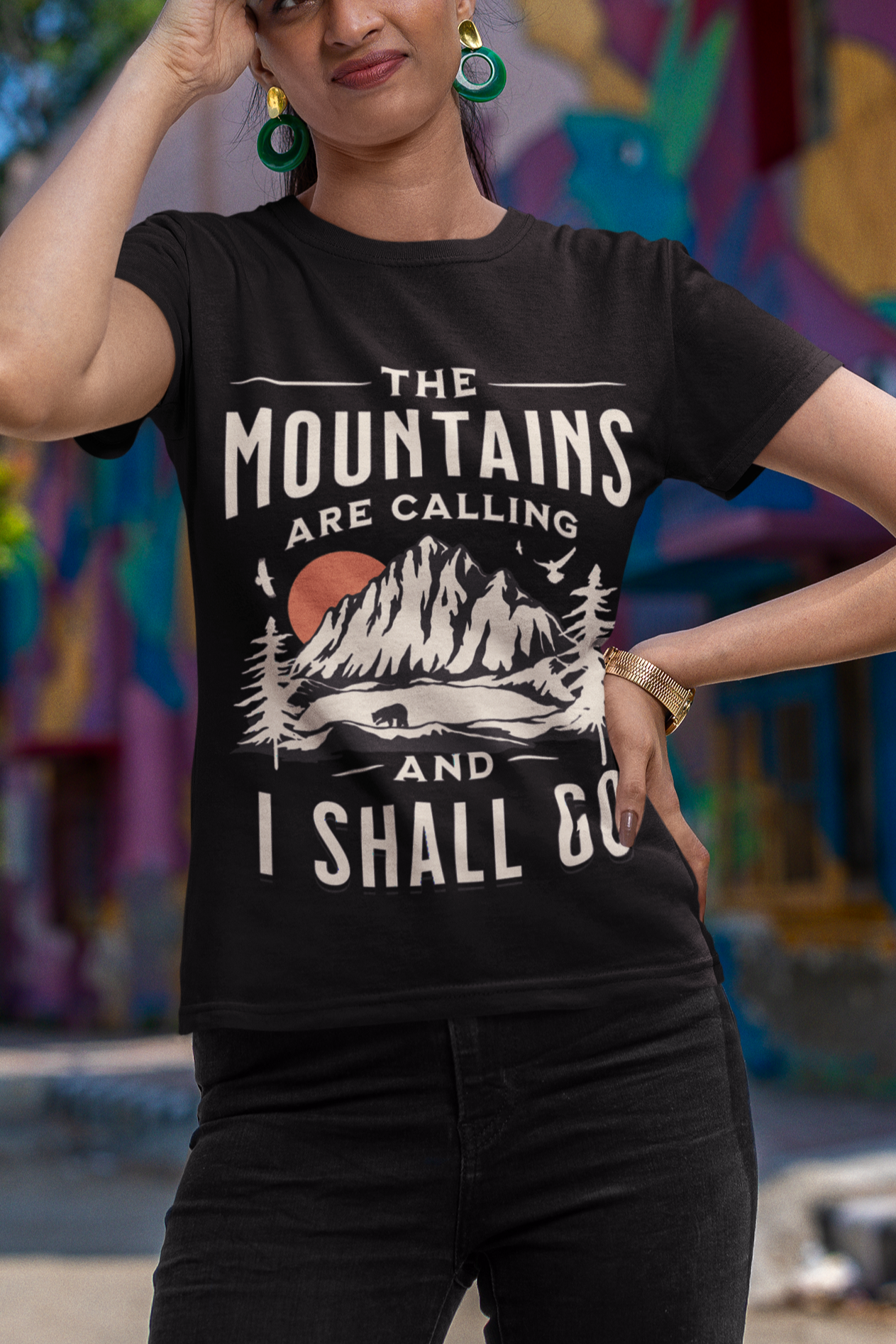 Mountains Are Calling and I Shall Go Unisex Classic Crew T-Shirt