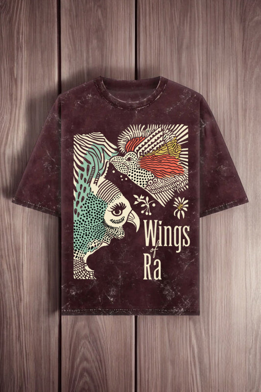 Wings of Ra Unisex Textured Oversized T-Shirt