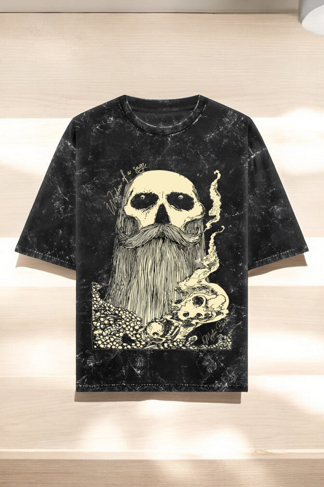 Wisdom of a Sage Unisex Textured Oversized T-Shirt